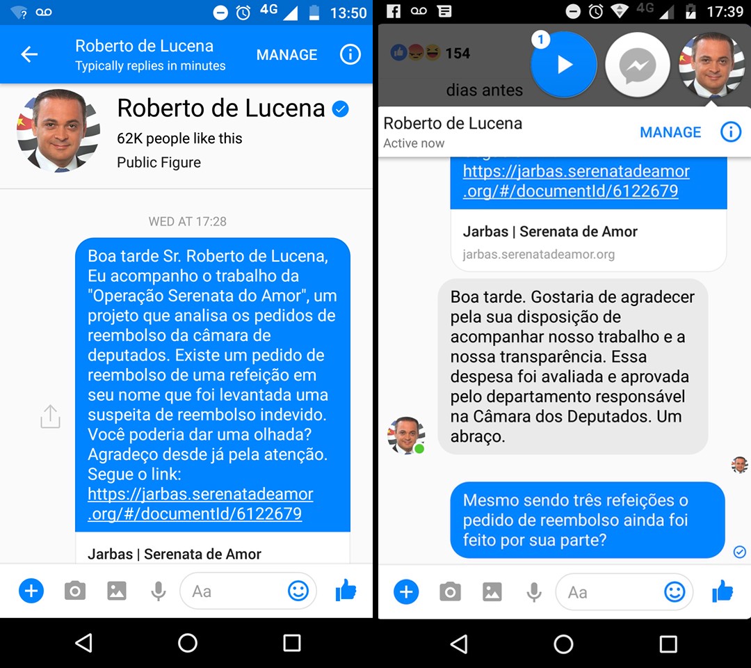 Conversa do deputado com nosso colaborador